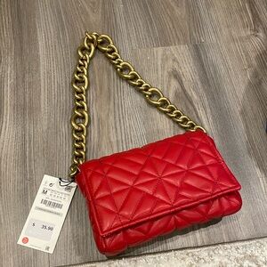 Zara red shoulder bag
